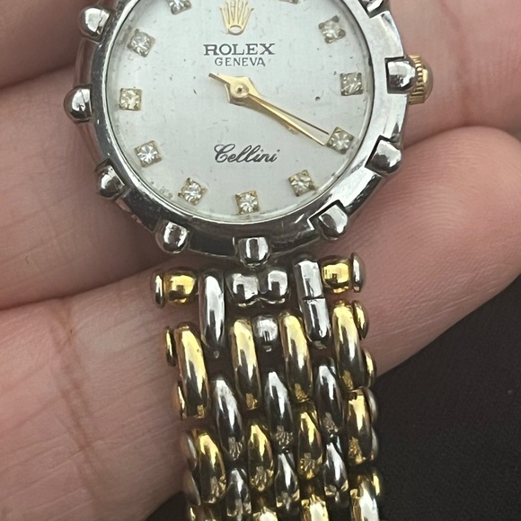 Listing vintage Giovani Cellini crystal diamond with gold and silver band - Picture 4 of 6